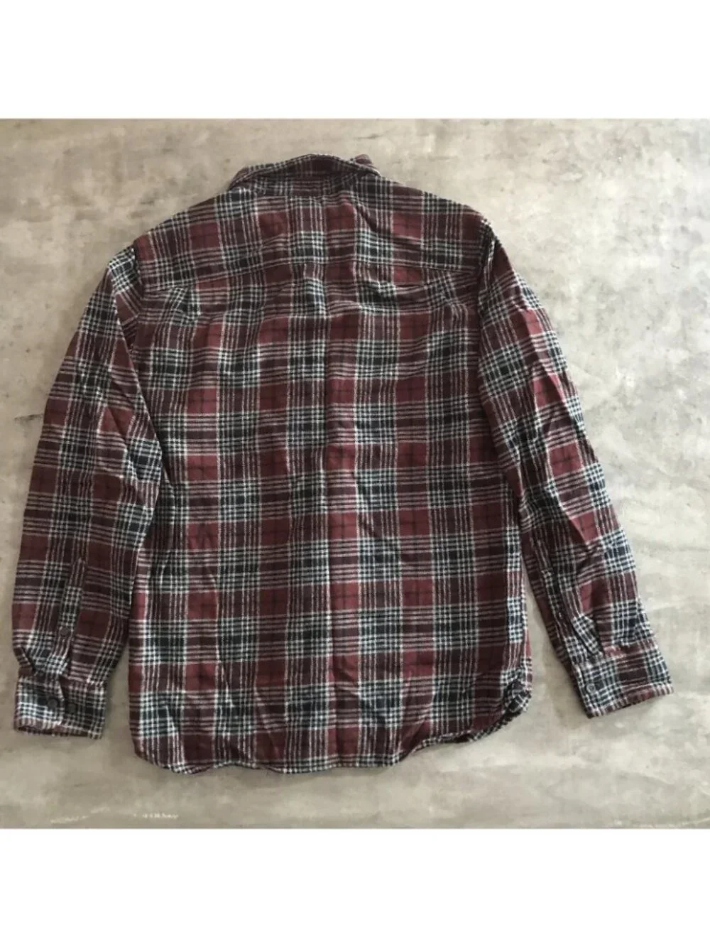 The North Face Flannel Shirt Men Small Plaid Black Burgundy Outdoor Grunge Skate